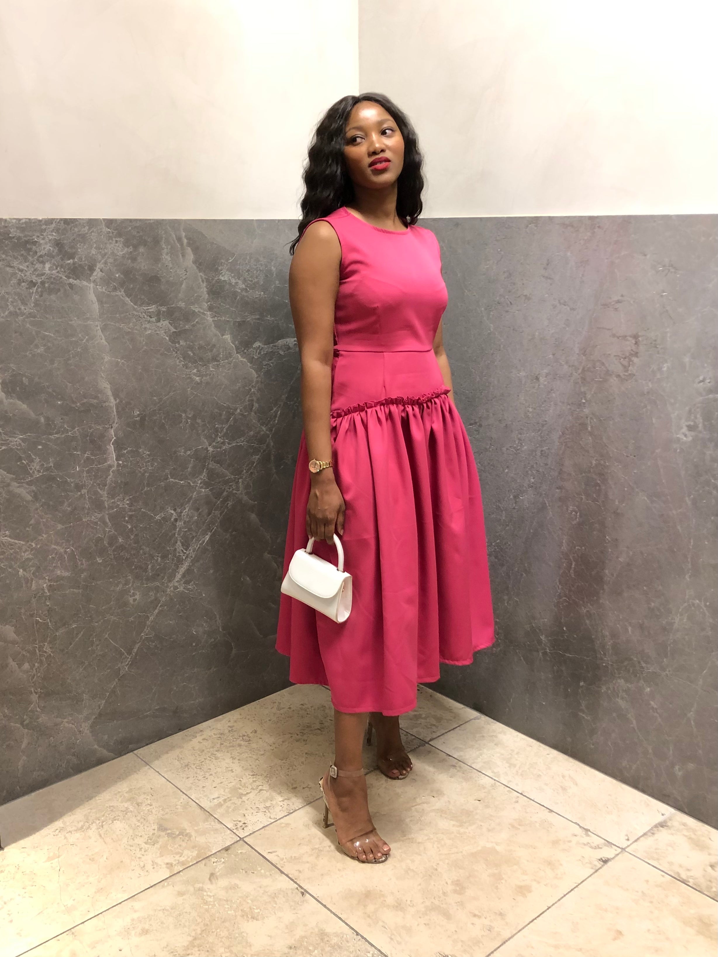 Barbs Midi Dress - Pink